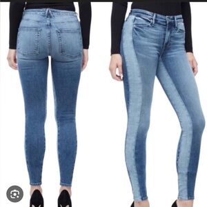 Good American Two-toned Women's Blue Skinny Jeans size 18